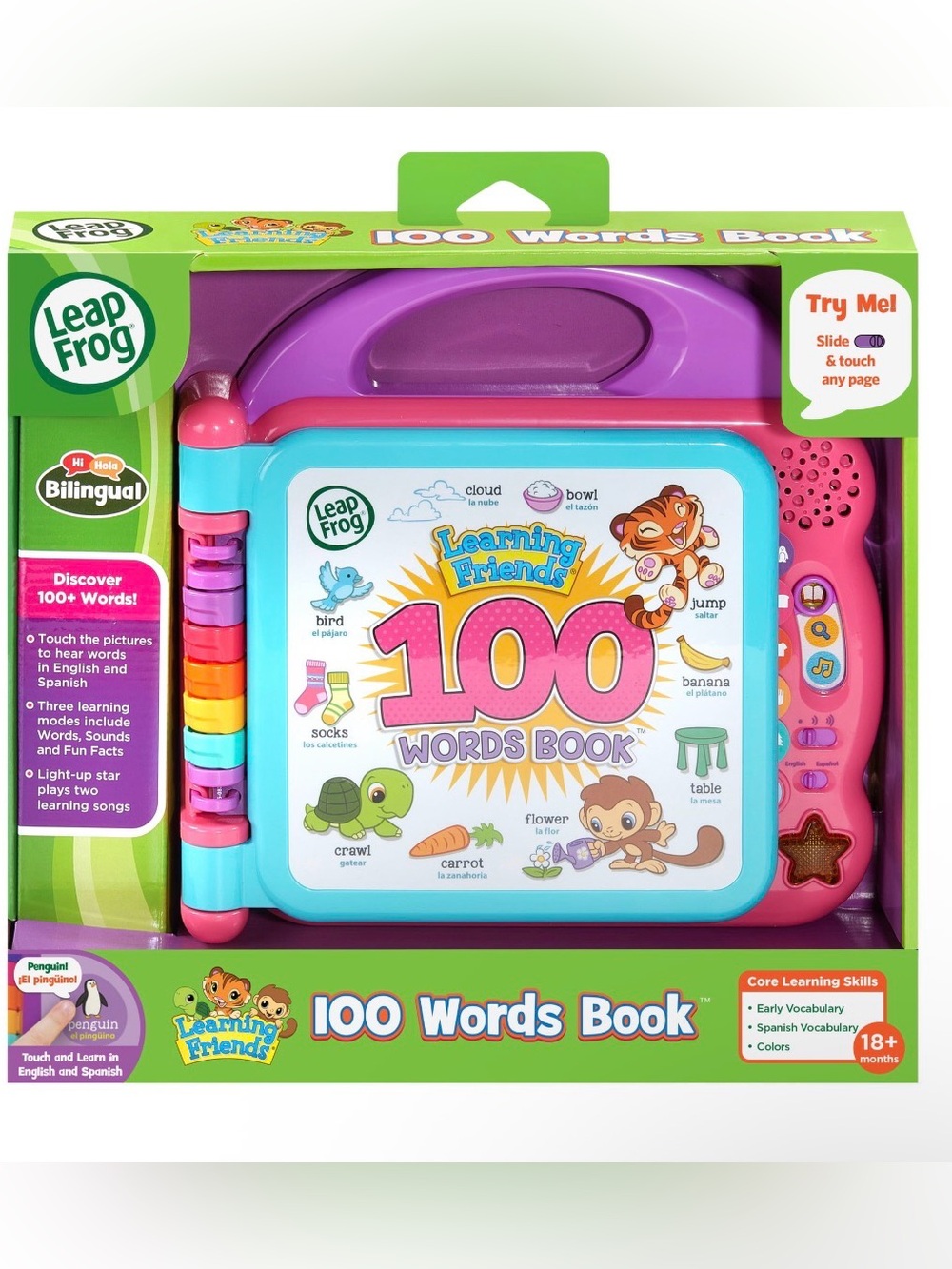 Leap Frog Learning Friends 100 Words Book - Purple & Teal